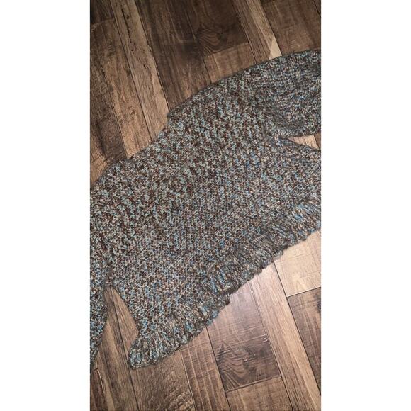 hand knit chunky boho y2k anthropologie style ruffle free people style crochet - Picture 4 of 5